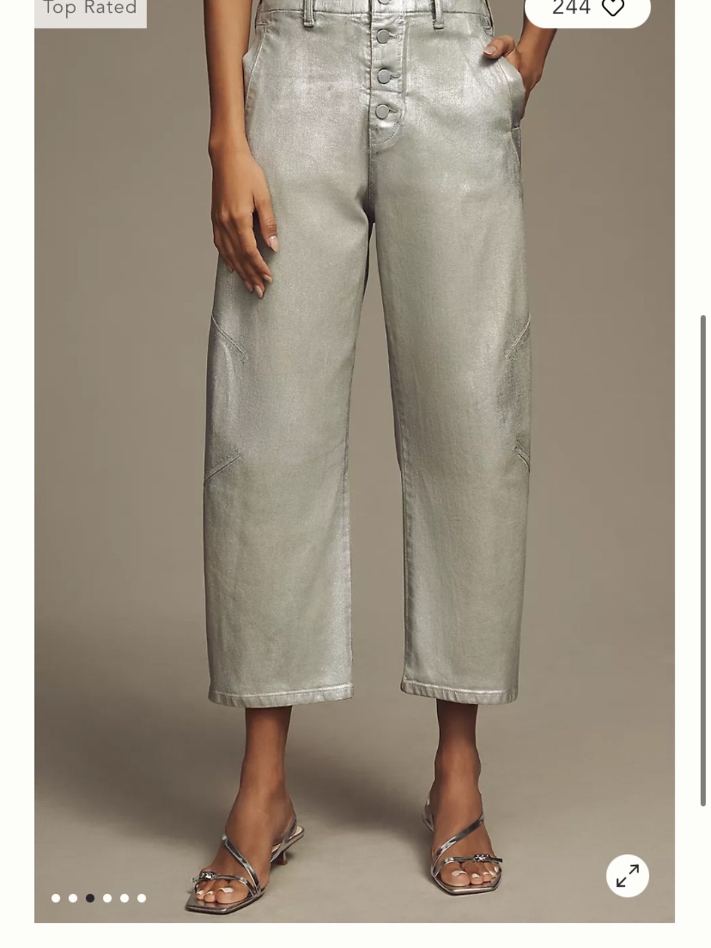 Pilcro Metallic Silver Women’s Crop Pants - Picture 8 of 11